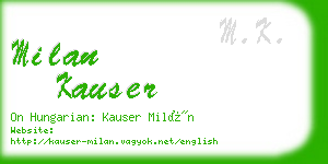 milan kauser business card